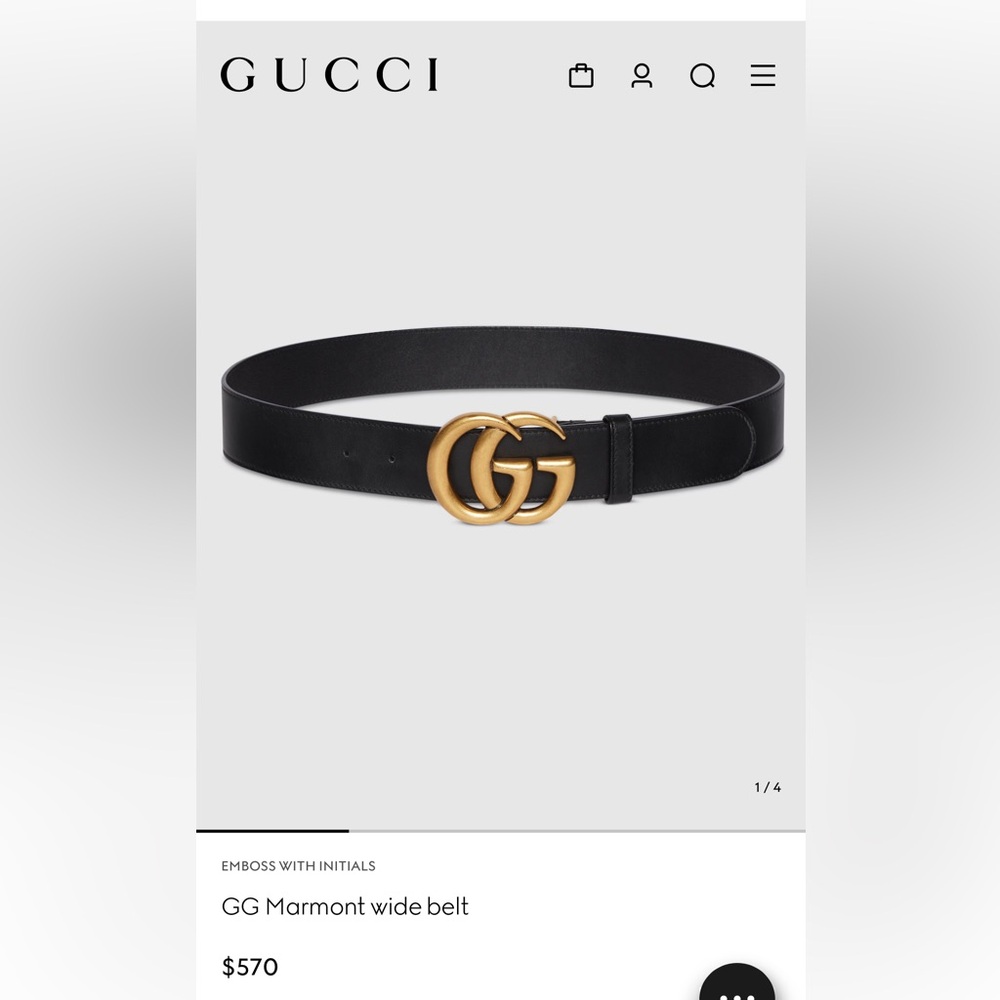 GG Marmont wide belt- worn once